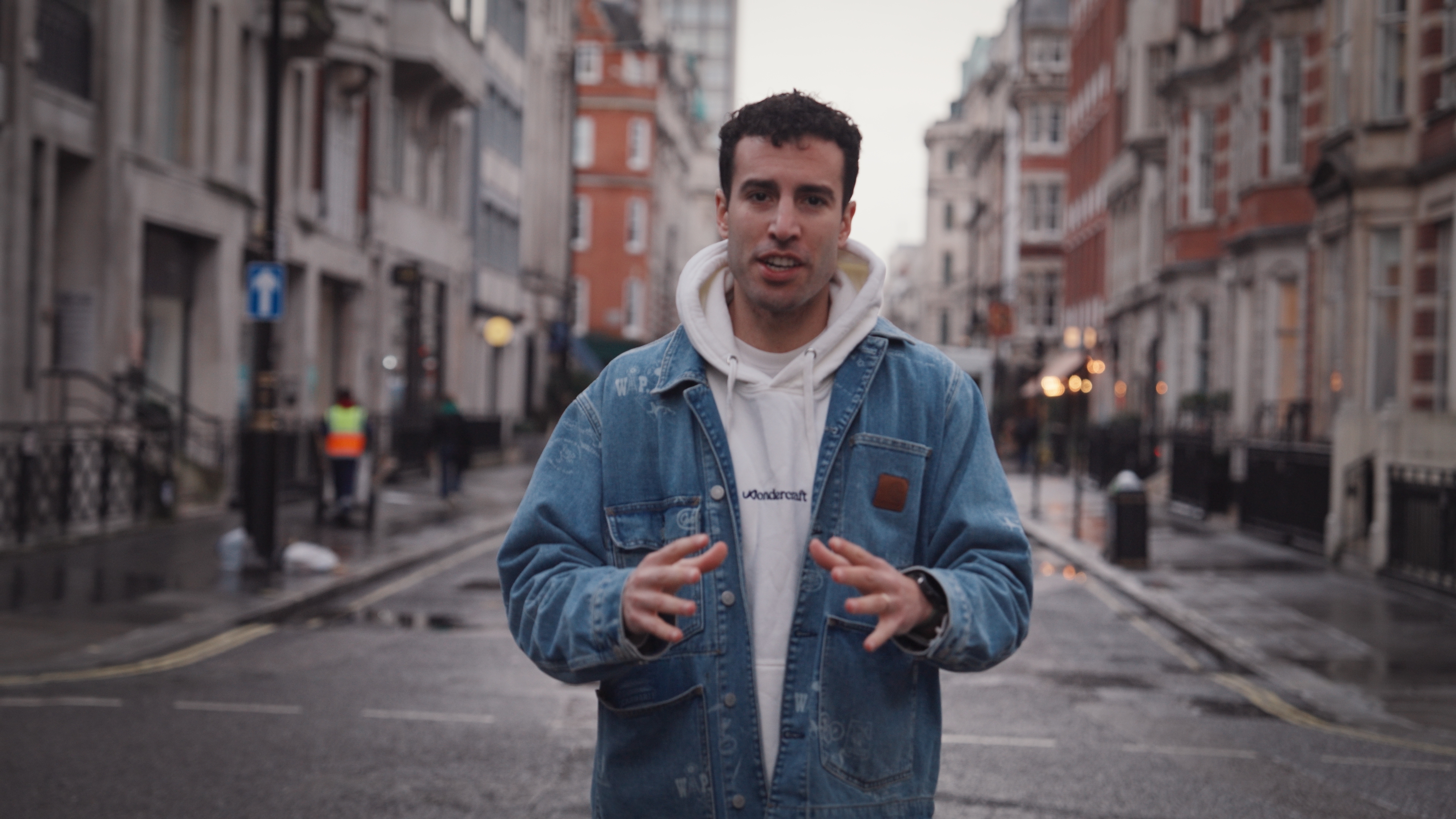 Frame from the Wondercraft Video product launch film, produced on location in London for LinkedIn distribution.